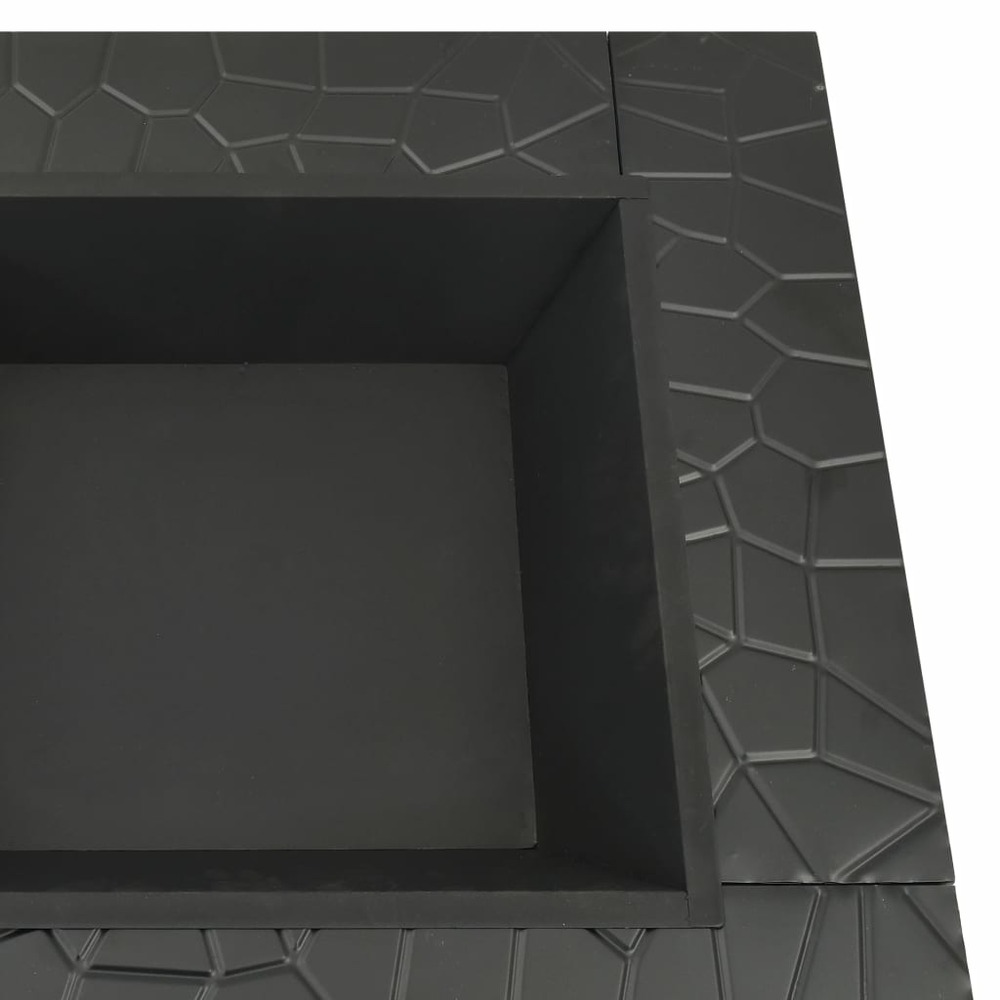 Foyer de jardin avec tisonnier 81x81x47 cm xxl acier