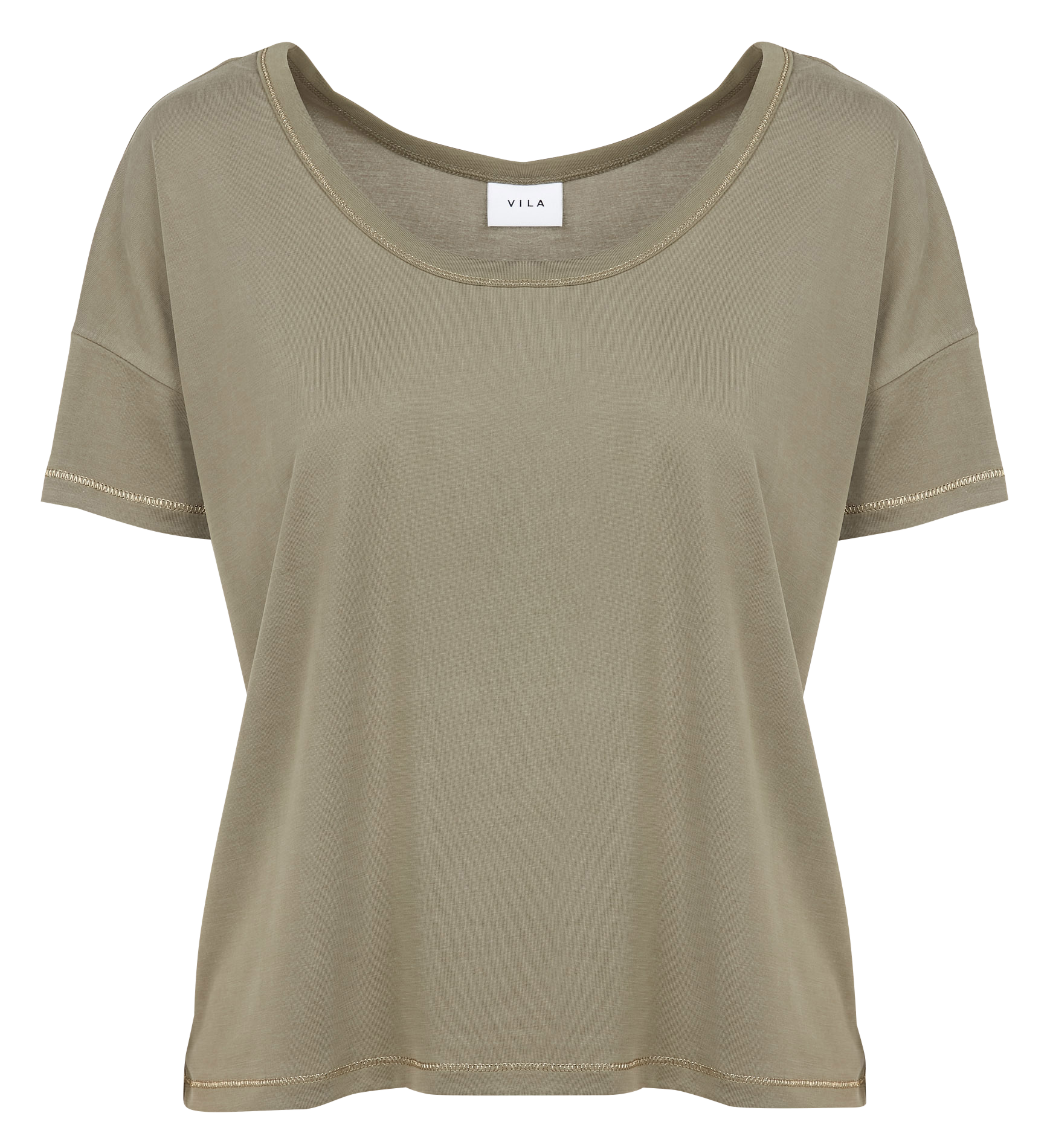 Tee-shirt col rond| Kaki
