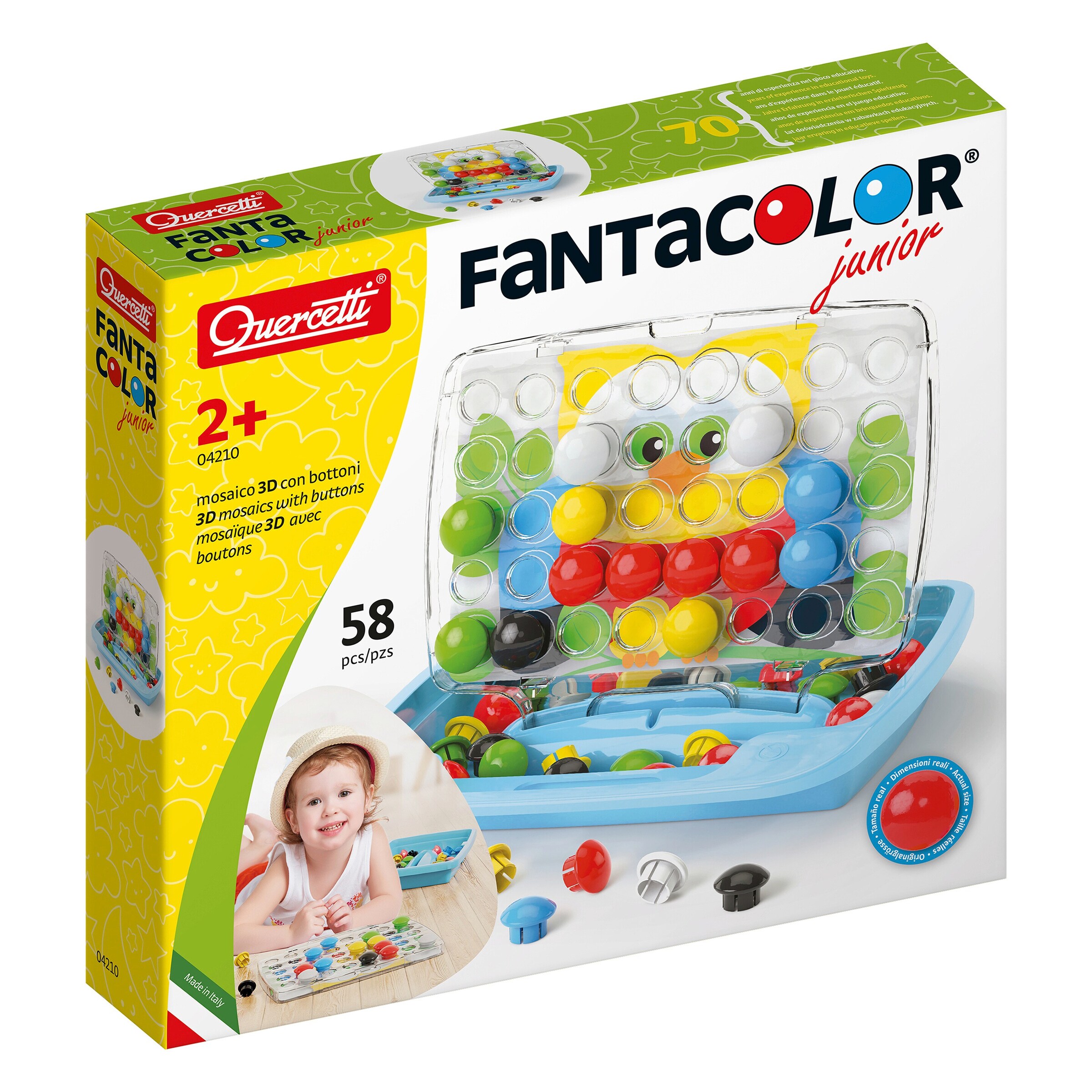 Quercetti Mosaik-Steckspiel FantaColor Junior (58 Teile)