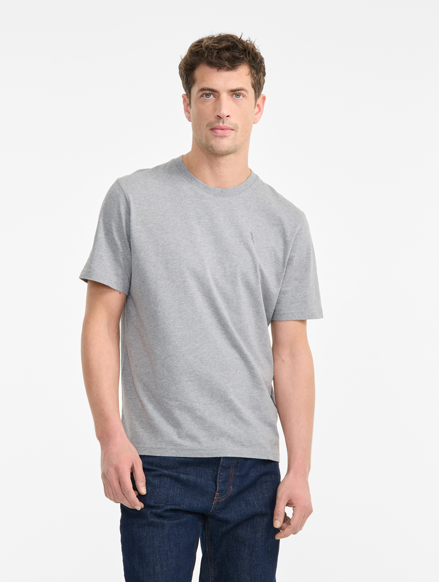 T-shirt col rond LIGHT HEATHER GREY