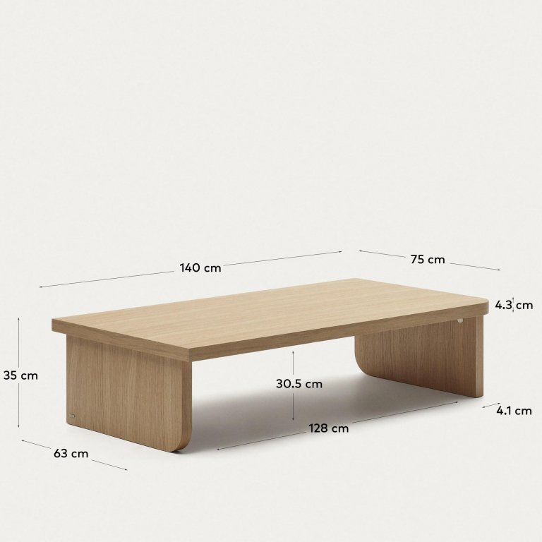 Kave Home Oaq salontafel 140x75