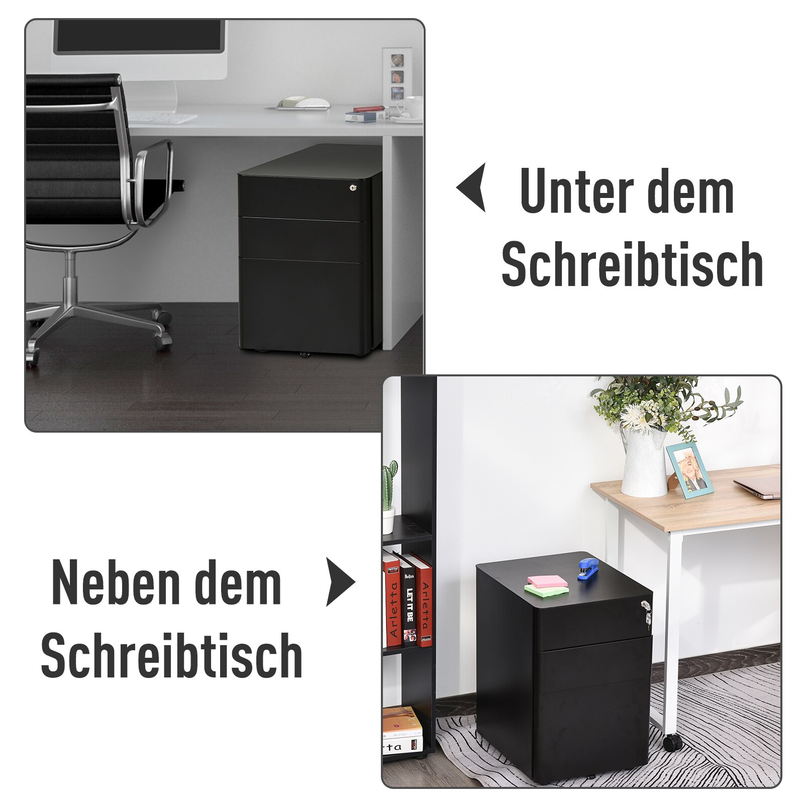 Vinsetto Aktenschrank mit Schließfach 39 x 48 x 59 cm (BxTxH)