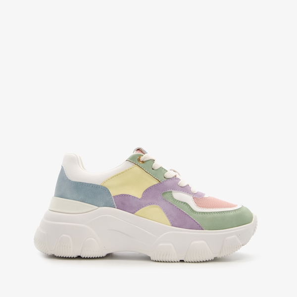 Supercracks dames dad sneakers met pasteltinten