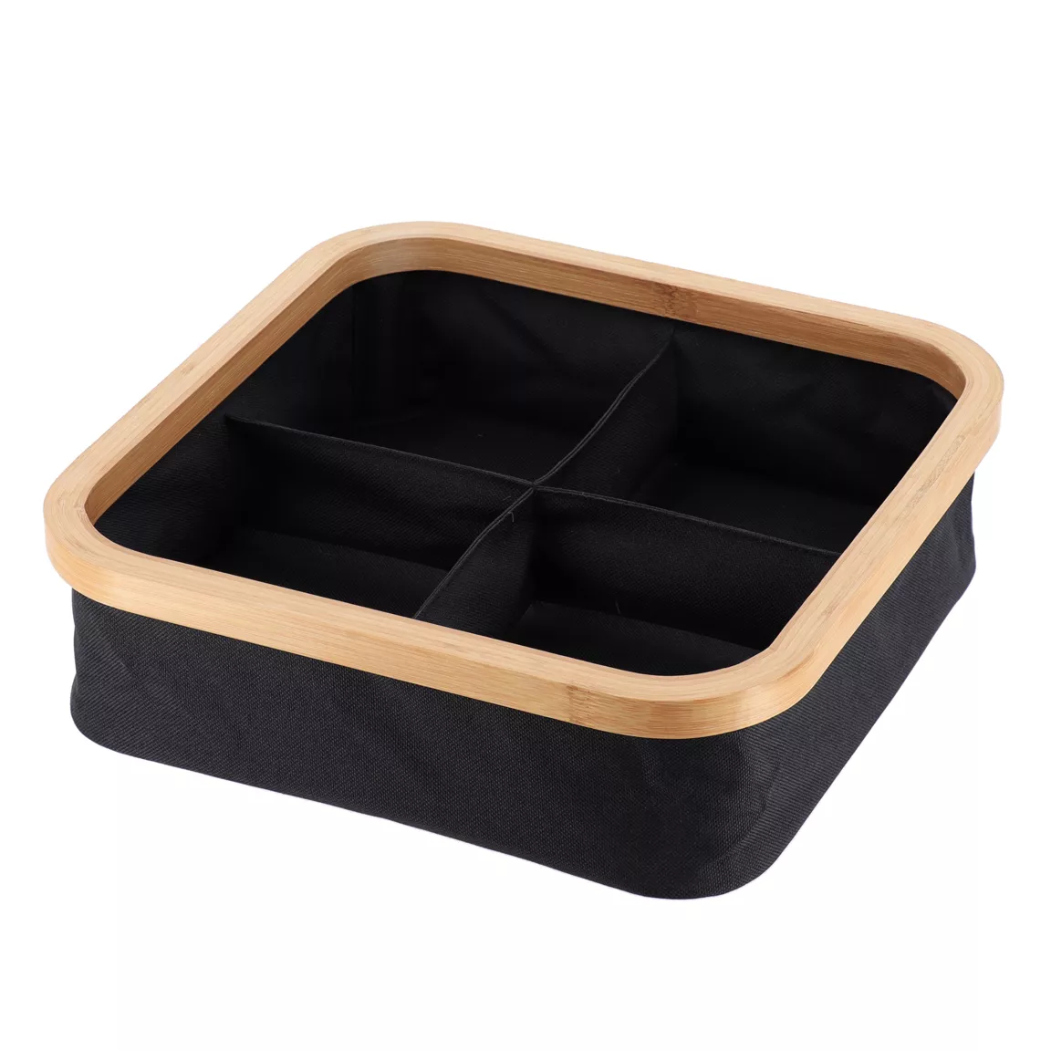 Organisateur carré pliable 4 compartiments (L30 x H10 cm) Purebamboo Noir