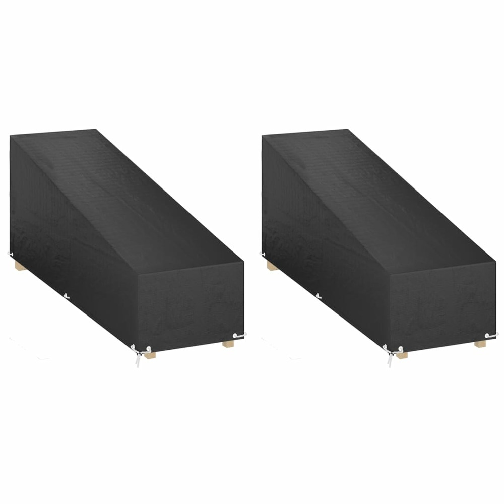 Housses pour chaise longue 2 pcs 12 œillets 205x75x40/70 cm pe