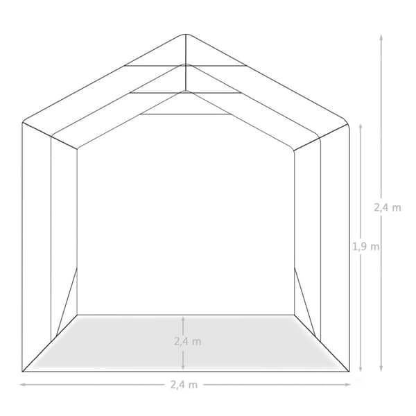 vidaXL Garasjetelt PVC 2,4x2,4 m grønn