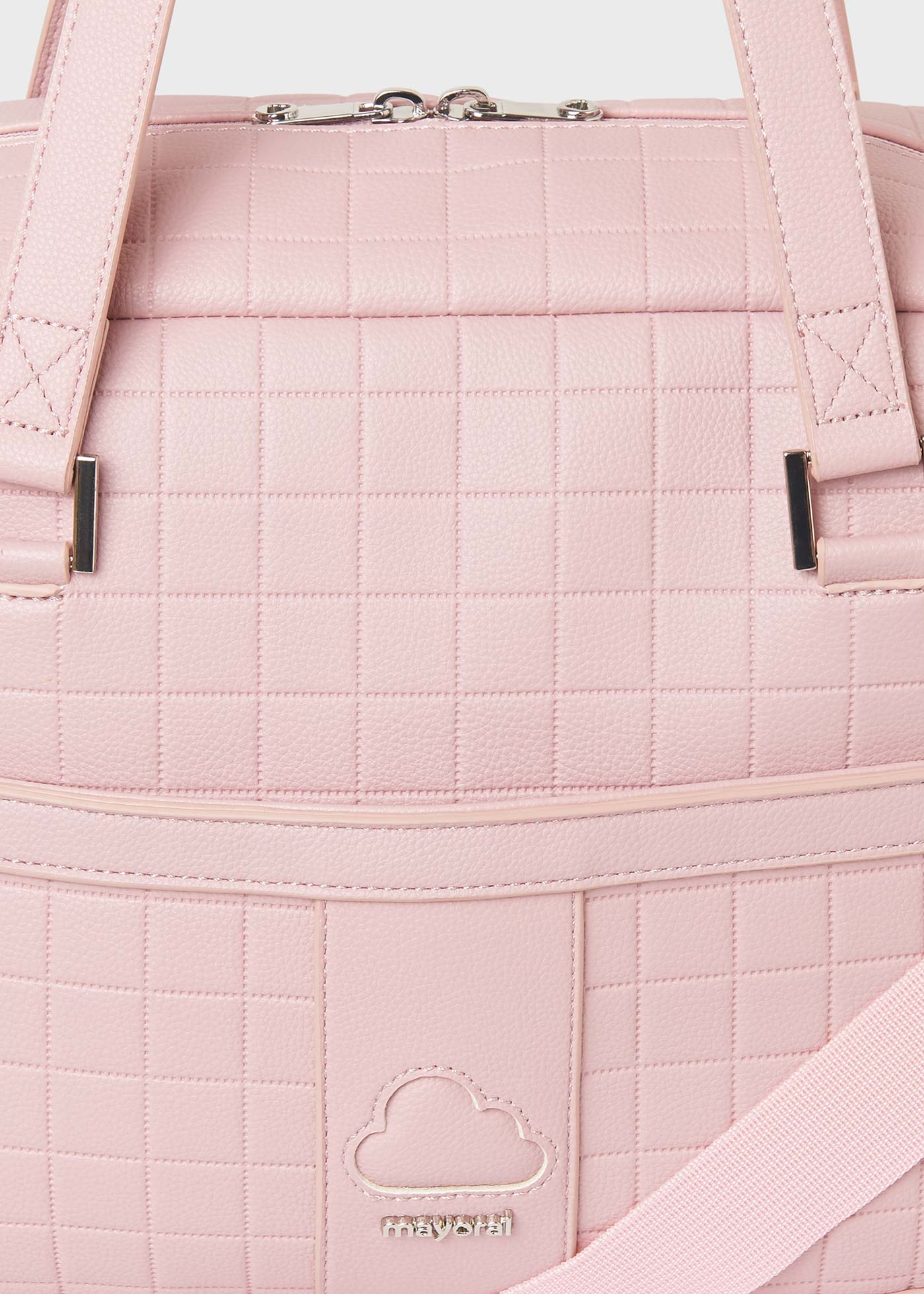 Bolsa acolchoada e porta-chupeta para bebê