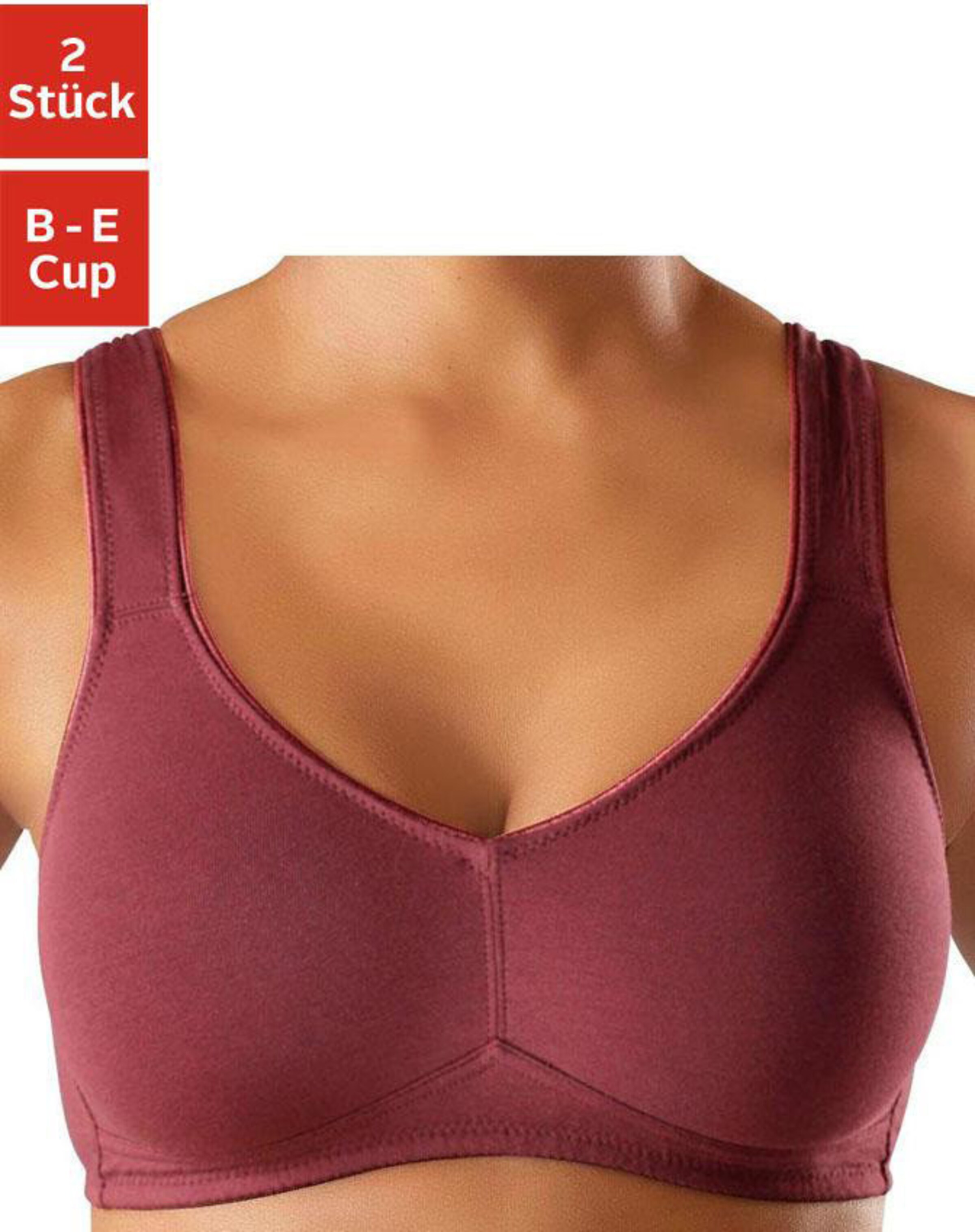 petite fleur Soft-BH in bordeaux+weiß