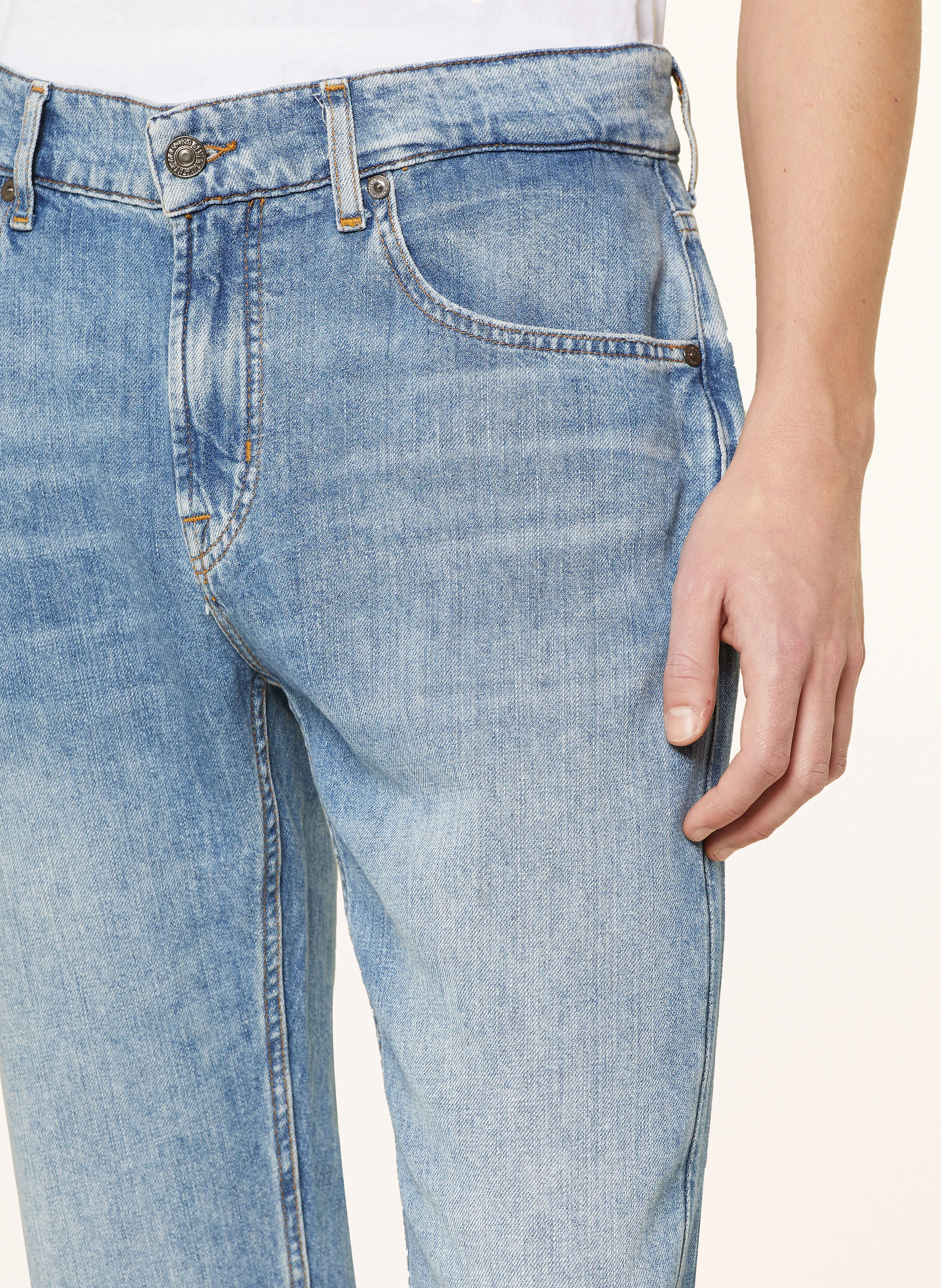 7 for all mankind Jeans THE STRAIGHT STATION Straight Fit mit Leinen