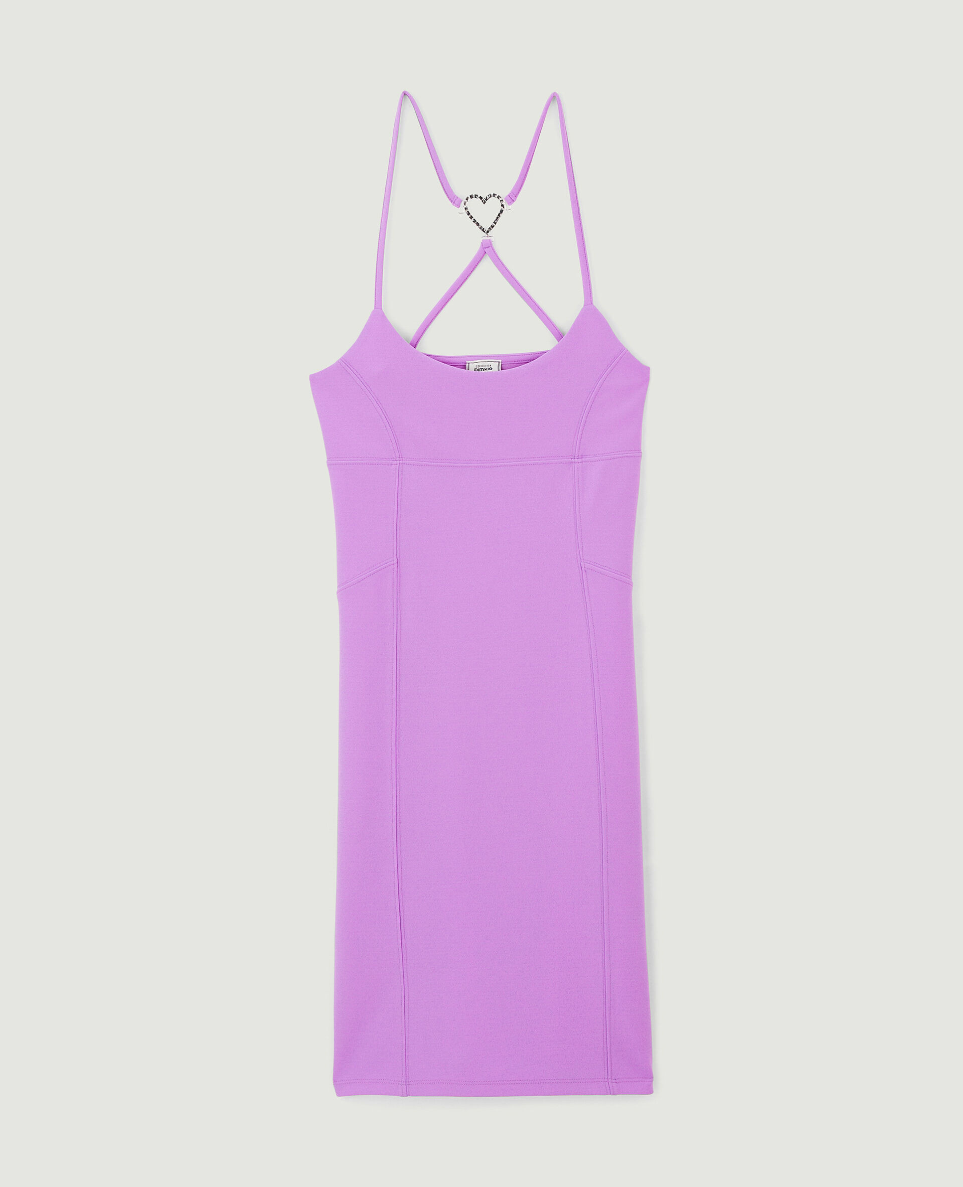 Robe courte avec cœur strass - Violet