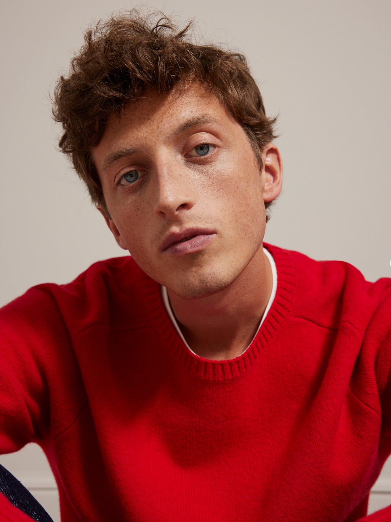Pull col rond chiné homme