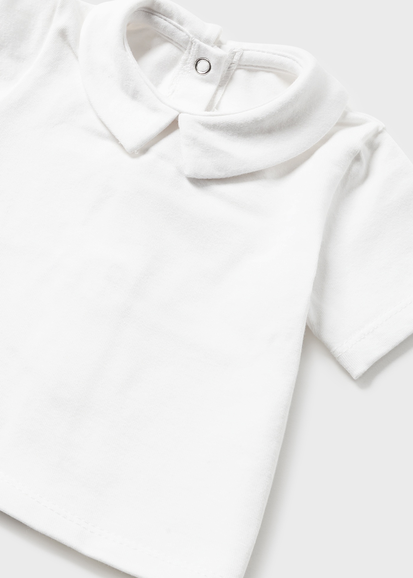 Jardineira de malha com camiseta de algodão para recém-nascido