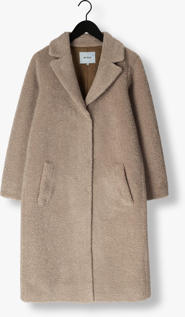 MINUS taupe minus teddy jas saidie vegan fur coat
