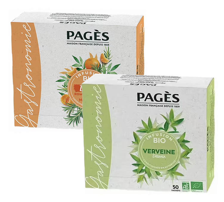 Duo d'infusions bio en sachets - 100 sachets individuels - PAGÈS