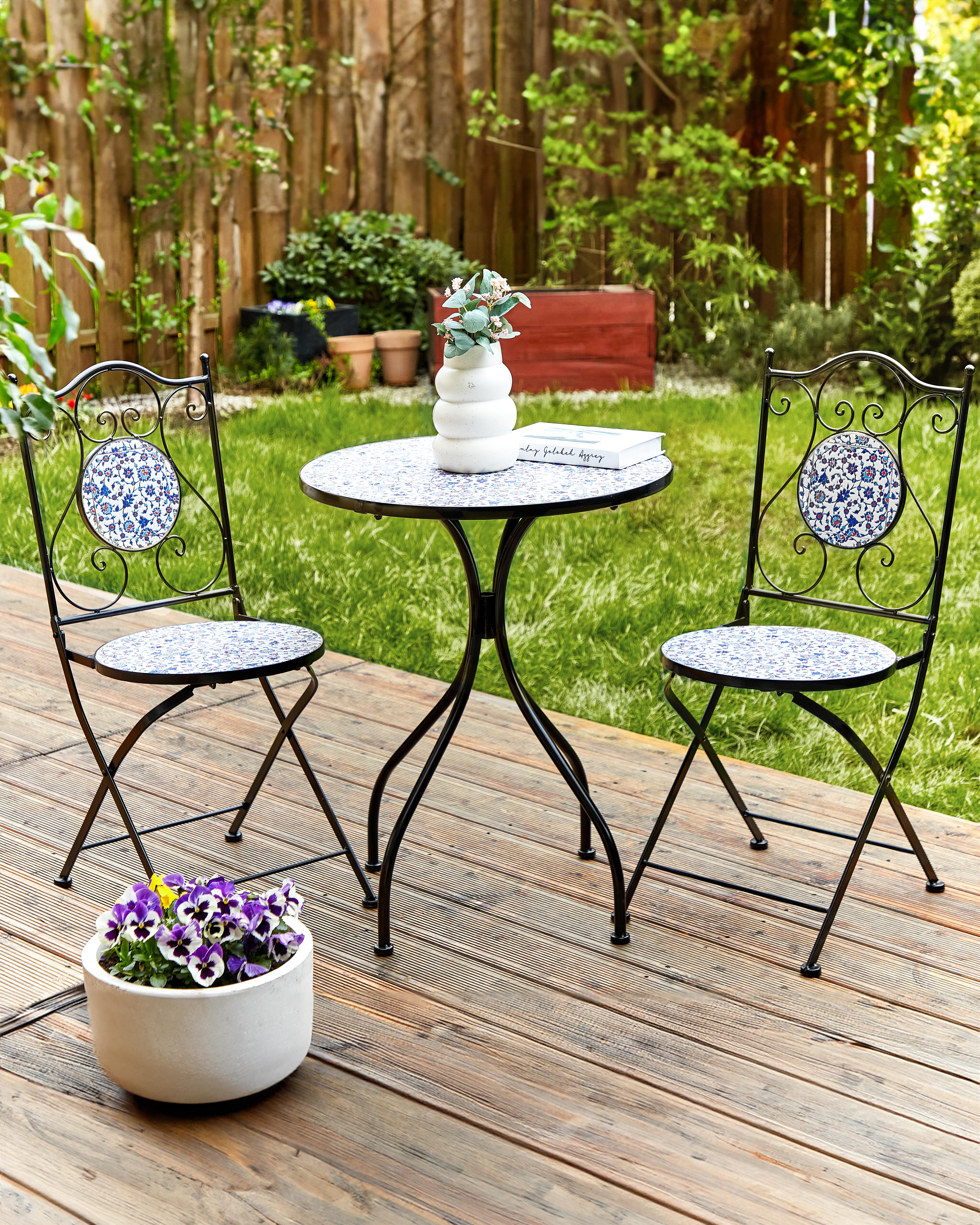 Set van 2 tuinstoelen CAMPRENA Metaal Zwart