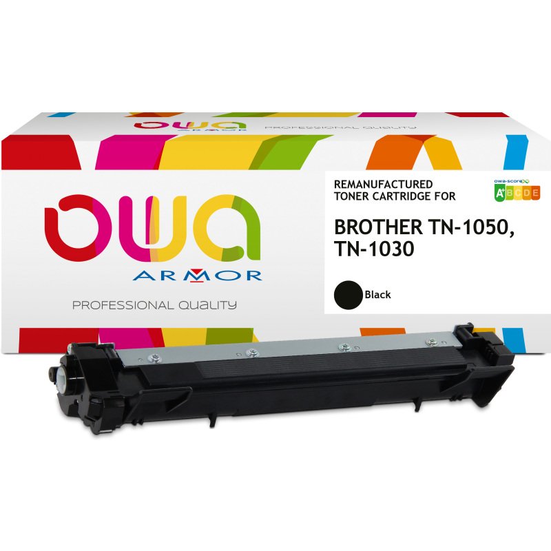 Toner remanufacturé OWA noir équivalent BROTHER TN-1050 pour imprimante laser
