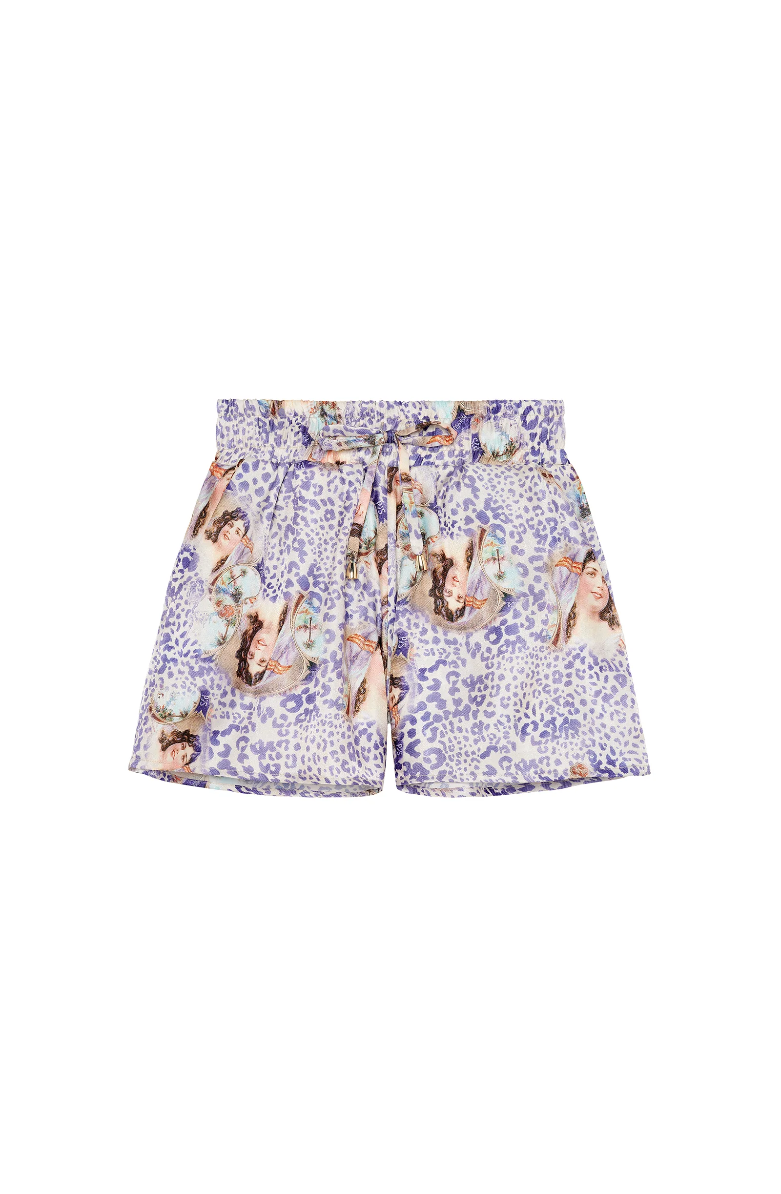 sade Short ample en voile fixe satiné opaque imprimé Cuba