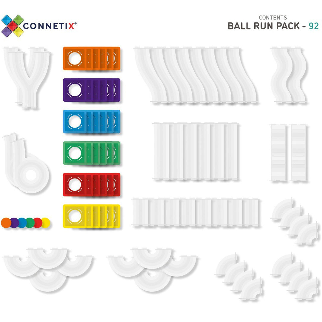 Connetix knikkerbaan - rainbow - 92st