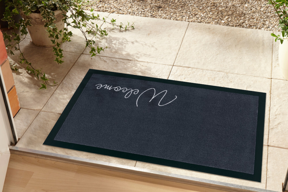 Strapazierfähige Fußmatte CLEAN WELCOME 75x45cm anthrazit Fußabtreter Modern Design