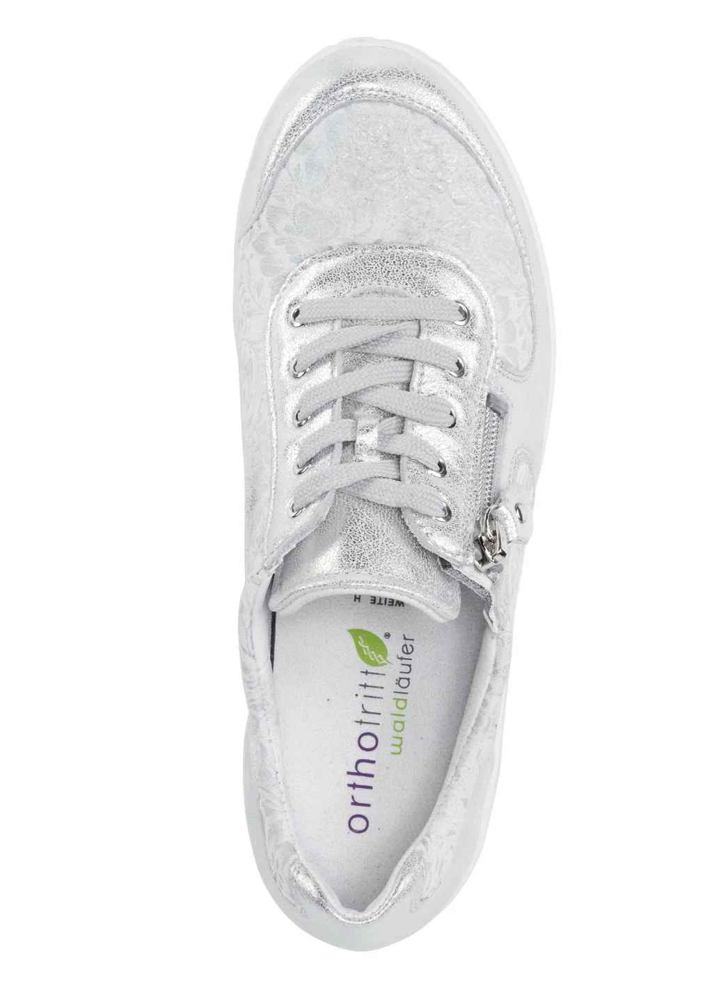 Waldläufer Schnürschuh mit floral bedrucktem Elastikmaterial