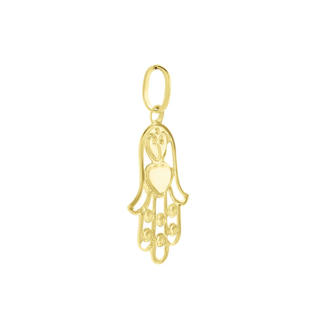 Pendentif Fatima Or Jaune Oxyde De Zirconium