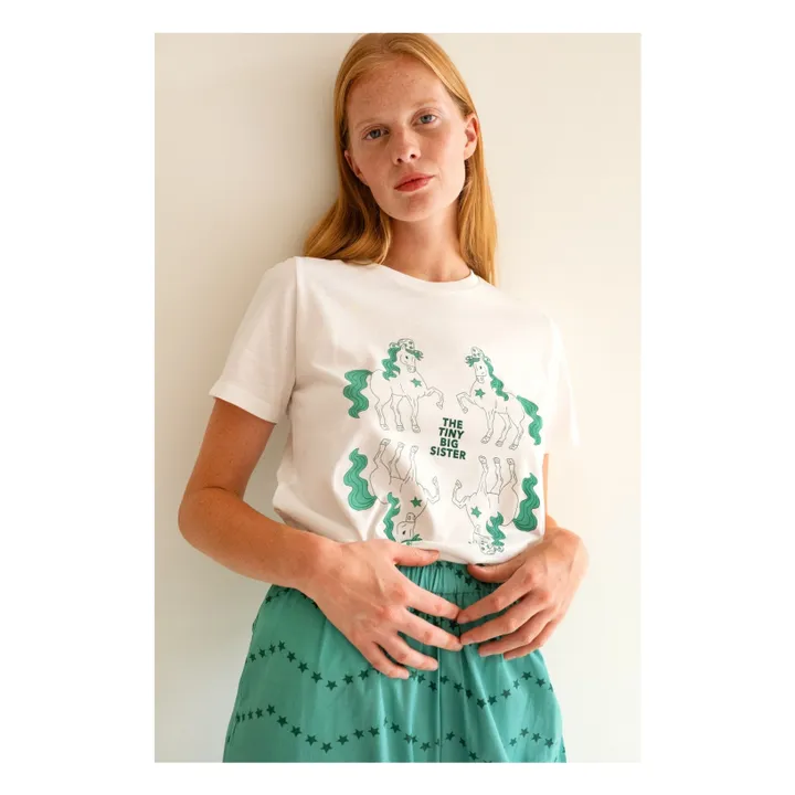 The Tiny Big Sister T-Shirt Mirror Horses | Blanc