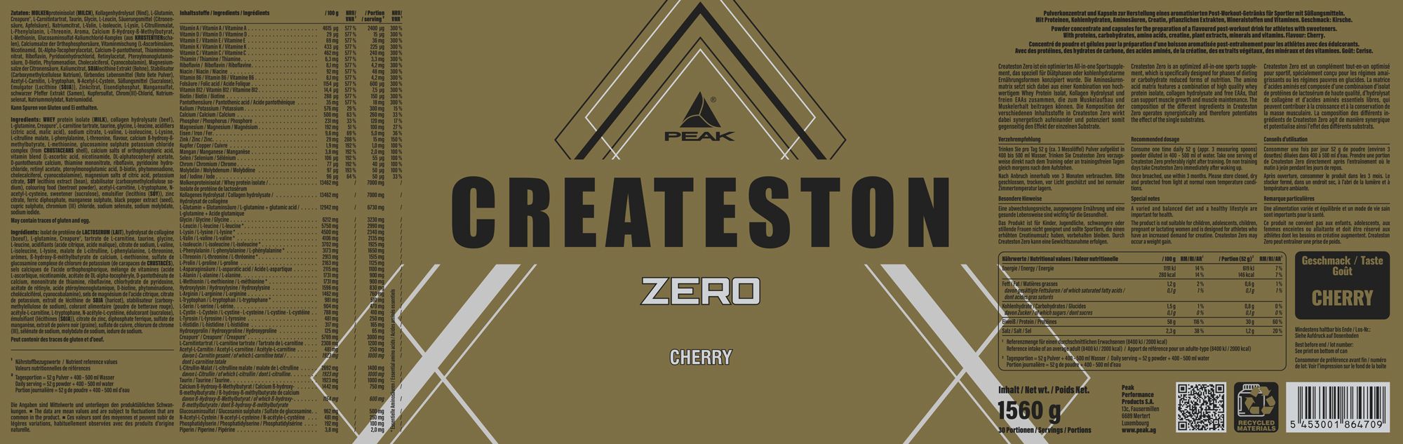 PEAK Createston Zero - Geschmack Cherry