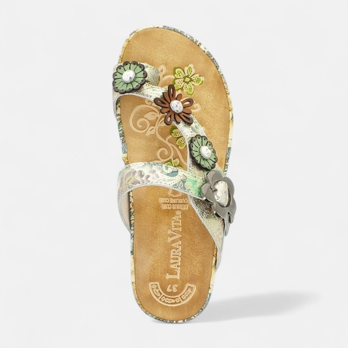 Mules Femme en cuir beige