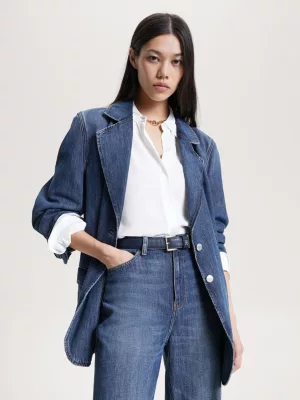 Blazer jeans folgado e oversized