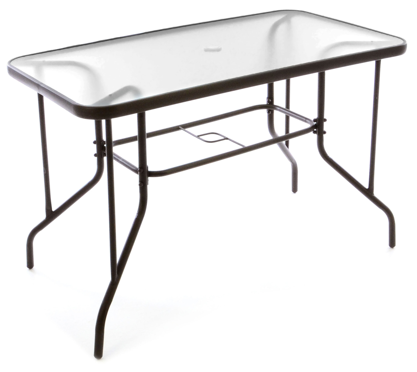 5-teiliges Bistro-Set - braun - Polyrattan - mit Schirmloch