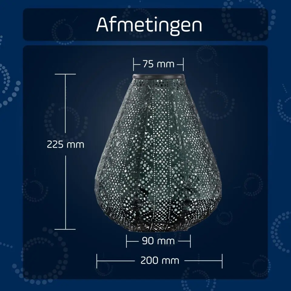LUMIZ Solar Lampion Lace Tulip - 20 cm - Groen