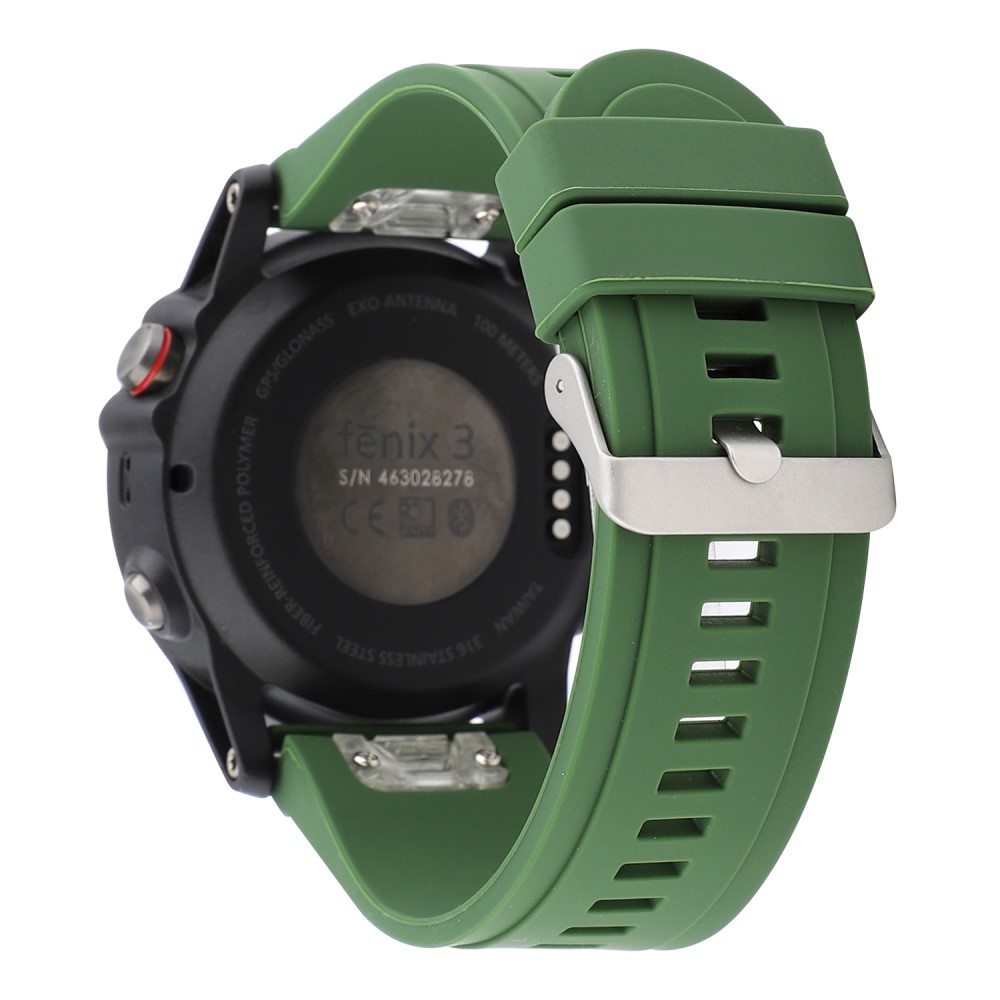 (Gr. M) Garmin Fenix 6 / 6 Pro / 5 / 5 Plus / Forerunner 935 Ersatz Sport Armband aus Silikon (Gelenkumfang 162-247 mm) - Grün