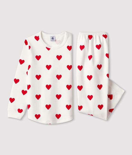 Pyjama cœur en molleton enfant