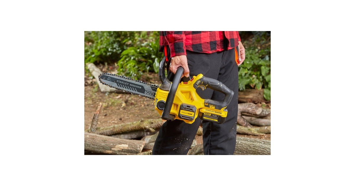 StanleyFATMAX V20 18V 30 cm kettingzaag  (Geel/zwart, Accu (4.0 Ah) en oplader inbegrepen)