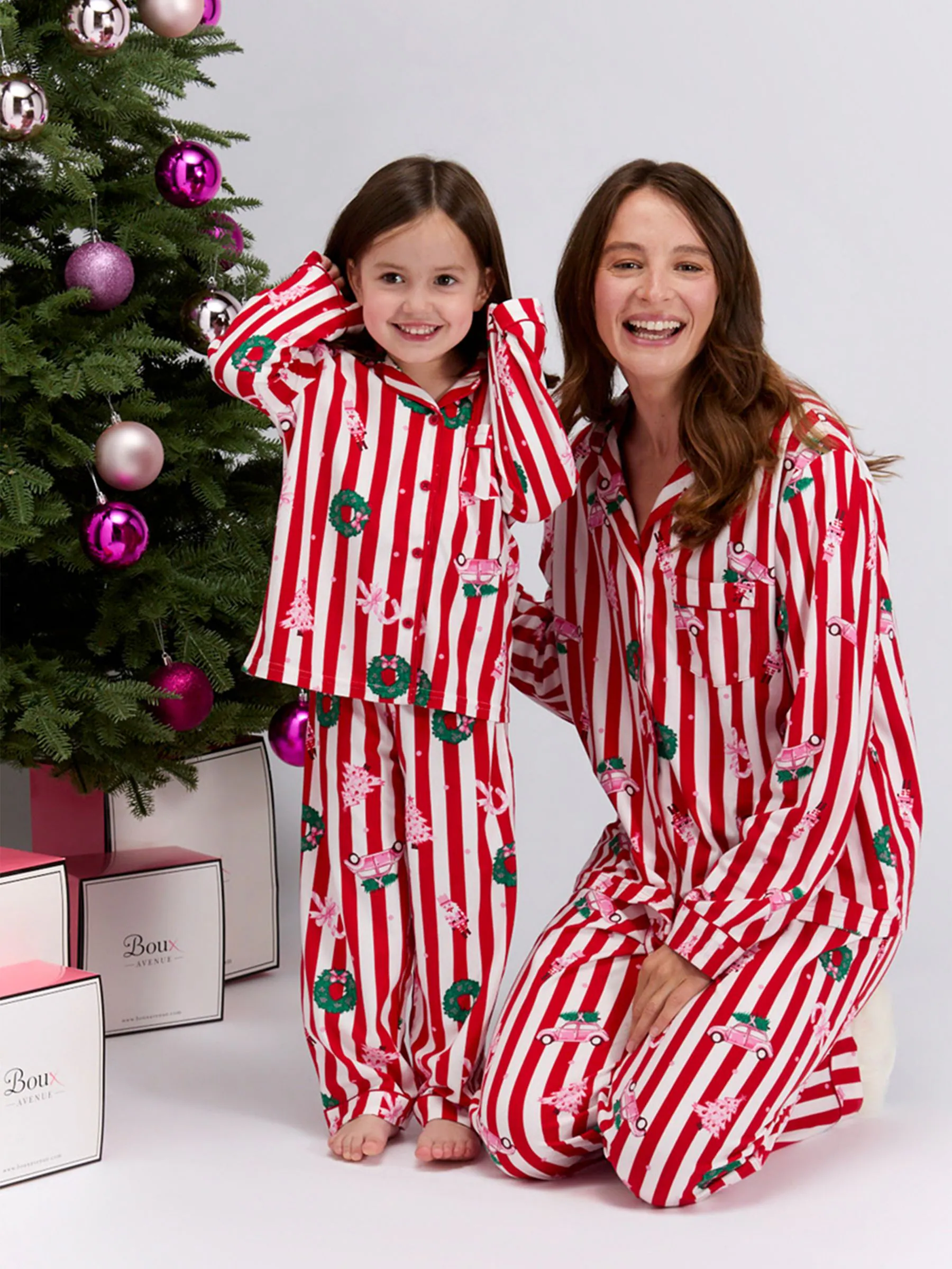 Rood gemengd - Boux Avenue Matching Stripe Christmas Pyjamas in a Bag
