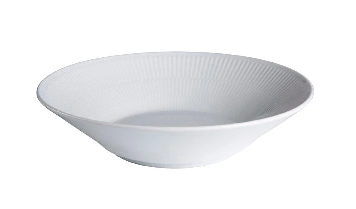 Royal Copenhagen  Hvid Riflet dyb tallerken - 24 cm.