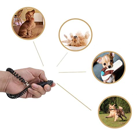 Hunde Training Klicker Sporting Finger Clicker   Spiralkabel mit Karabiner Haken - Schwarz