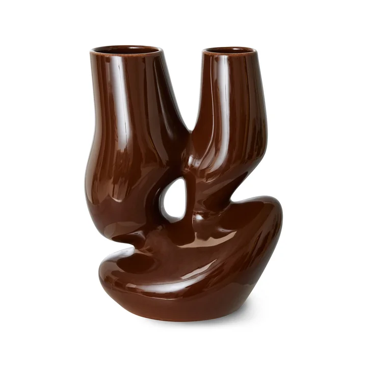 HKliving - Keramik Vase Organic, L, espresso