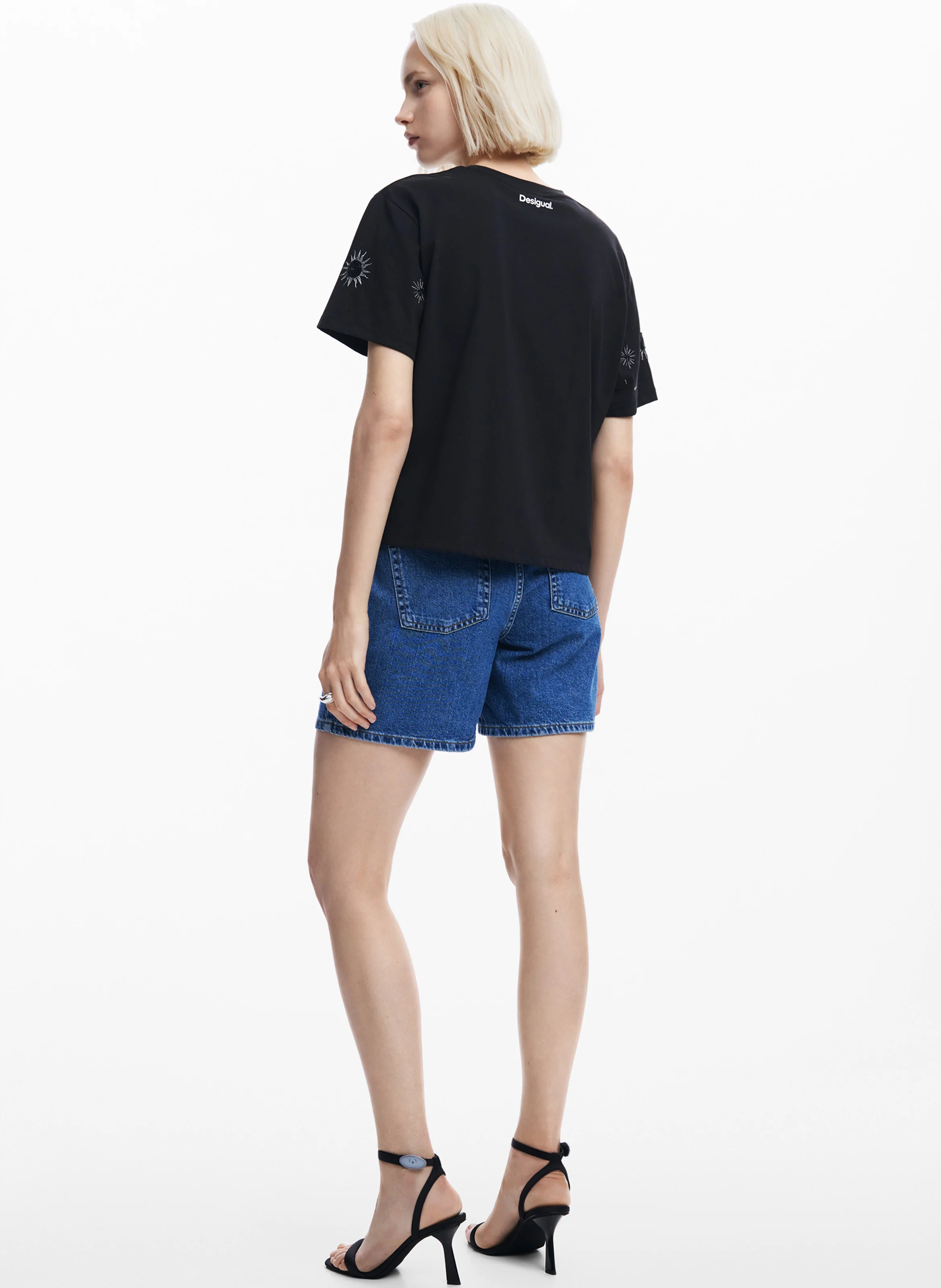 Tee-shirt col rond en coton | Noir