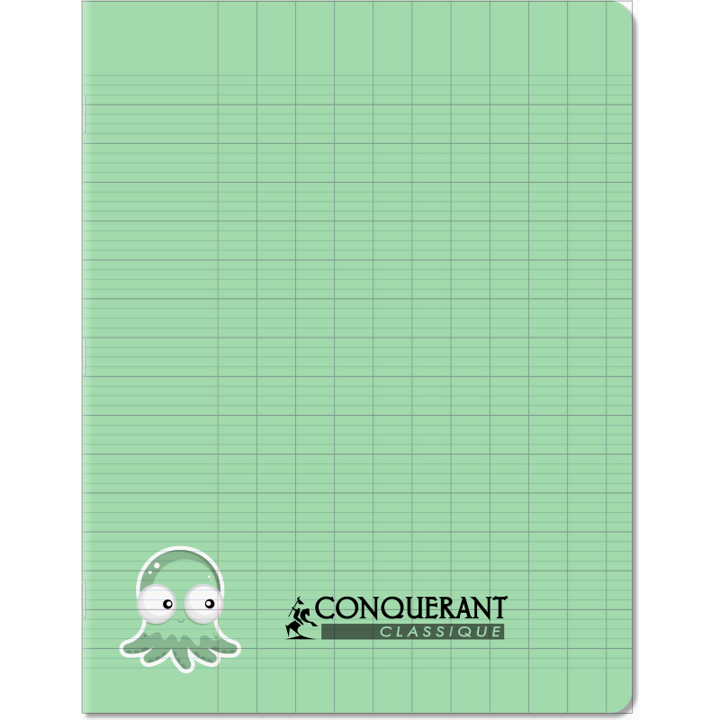 Cahier Conquerant Classique Agrafe 170X220 32P 90G Seyes 3Mm Polypro Vert