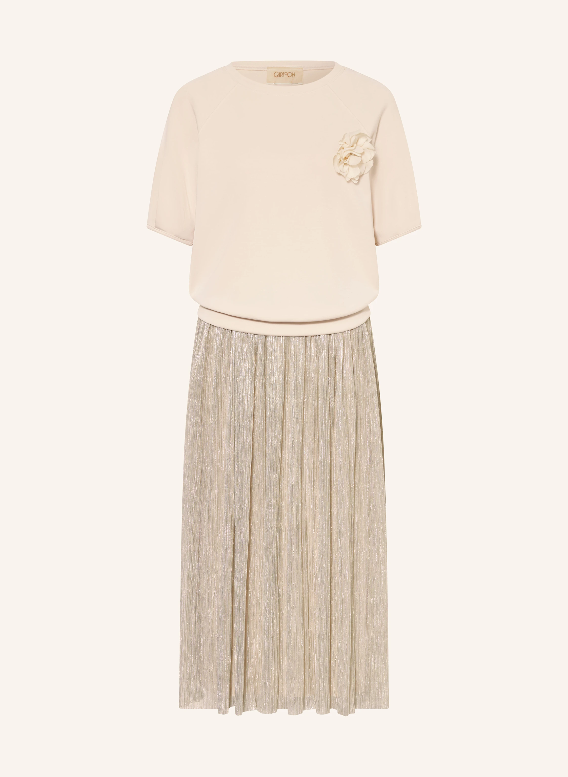 CARTOON Set: Kleid mit Plissees und Sweatshirt