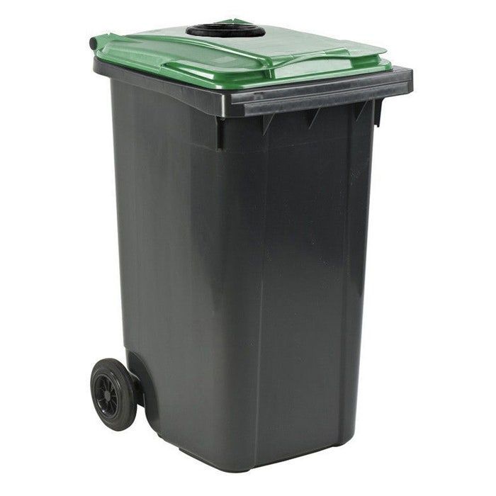 Afvalcontainer 240 liter grijs/groen  glasrozet (6097145485490)