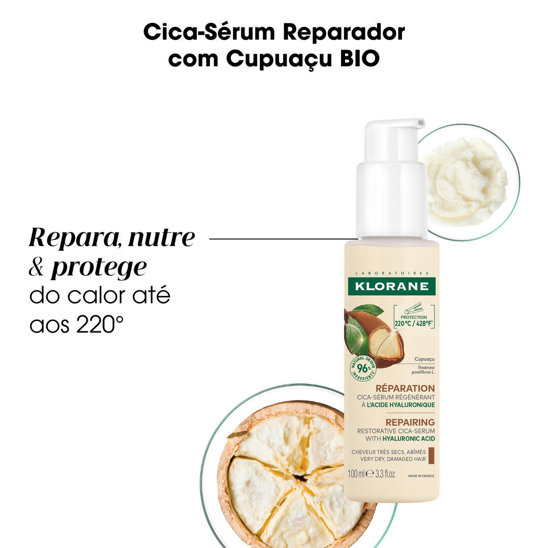 KLORANE  Cica-Sérum Cupuaçu - Reparador e Restaurador com Ácido Hialurónico - 100ml