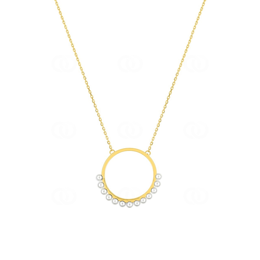 Collier 750/18 K Gelbgold mit Süsswasserzuchtperlen Ø 2.5mm