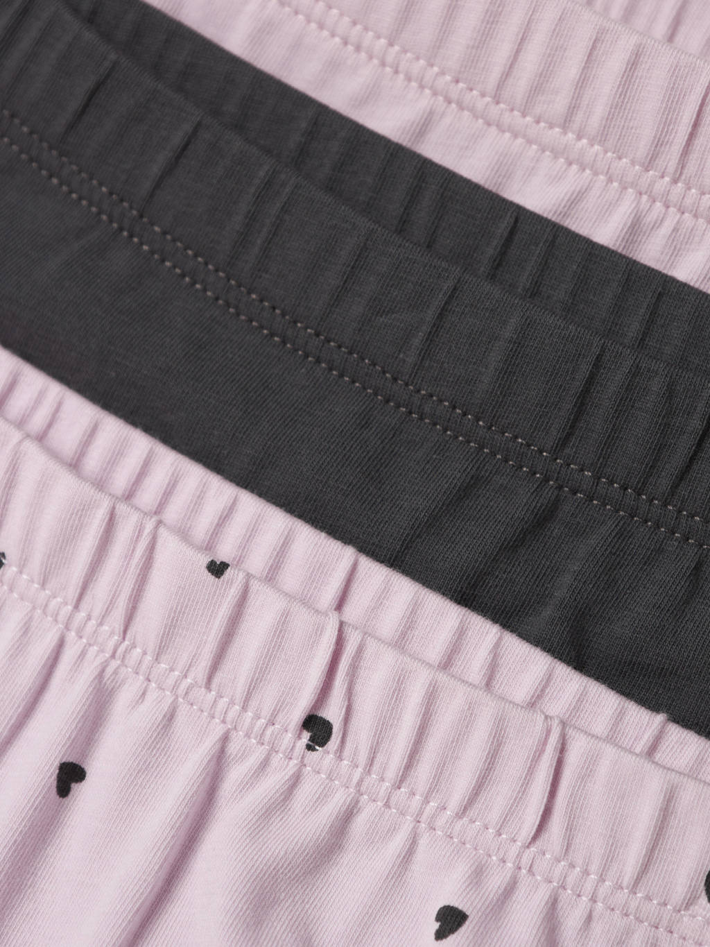 short - set van 3 roze/donkergrijs