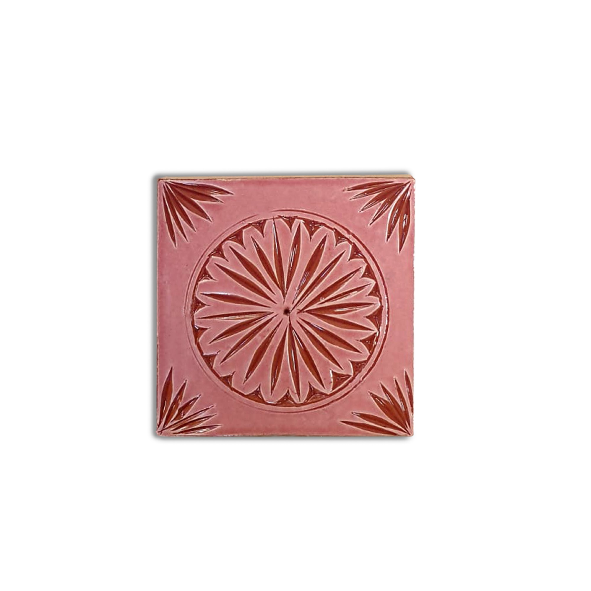 Kachel 'graviert' rosé, B 10 cm, L 10 cm von fischer's lagerhaus