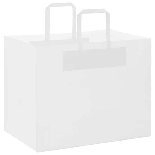vidaXL Papirposer 250 stk med håndtak hvit 32x22x24 cm