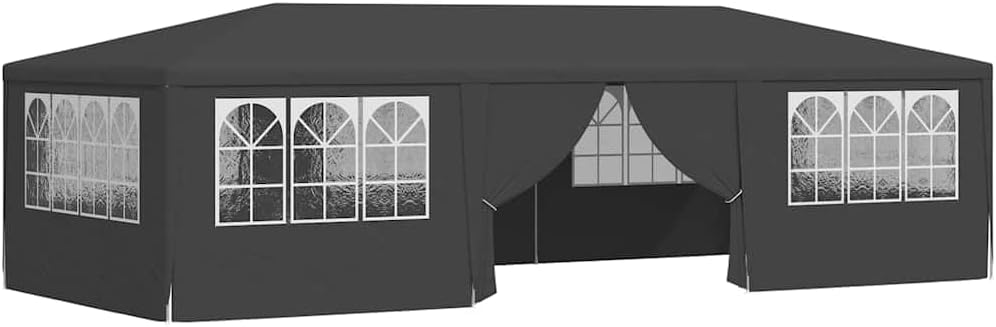 vidaXL Profi Partyzelt mit Seitenwänden UV-beständig Wasserbeständig Pavillon Festzelt Gartenpavillon Gartenzelt Garten Bierzelt 4x9m Anthrazit 90g/m²