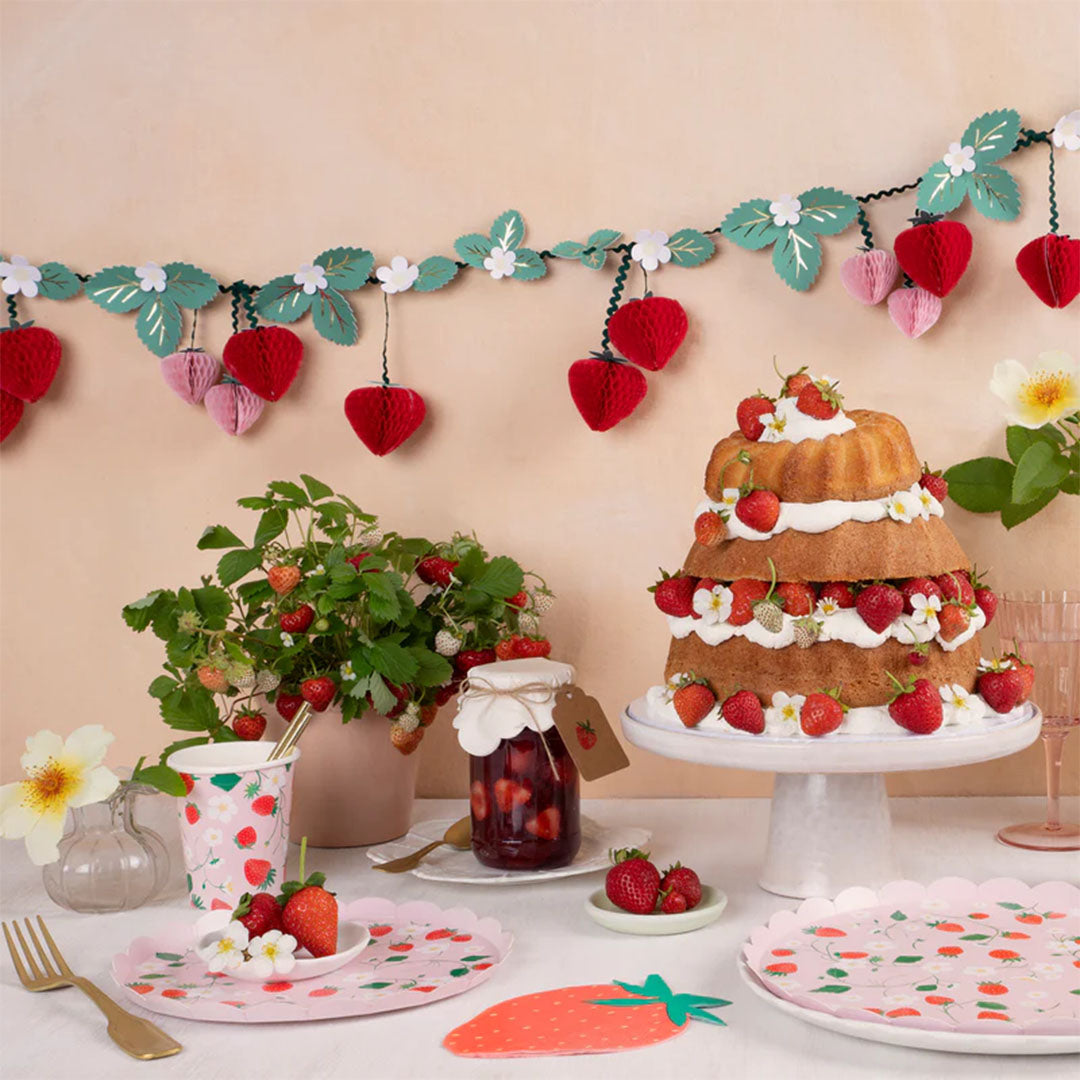 Meri meri borden strawberry - small - 8st