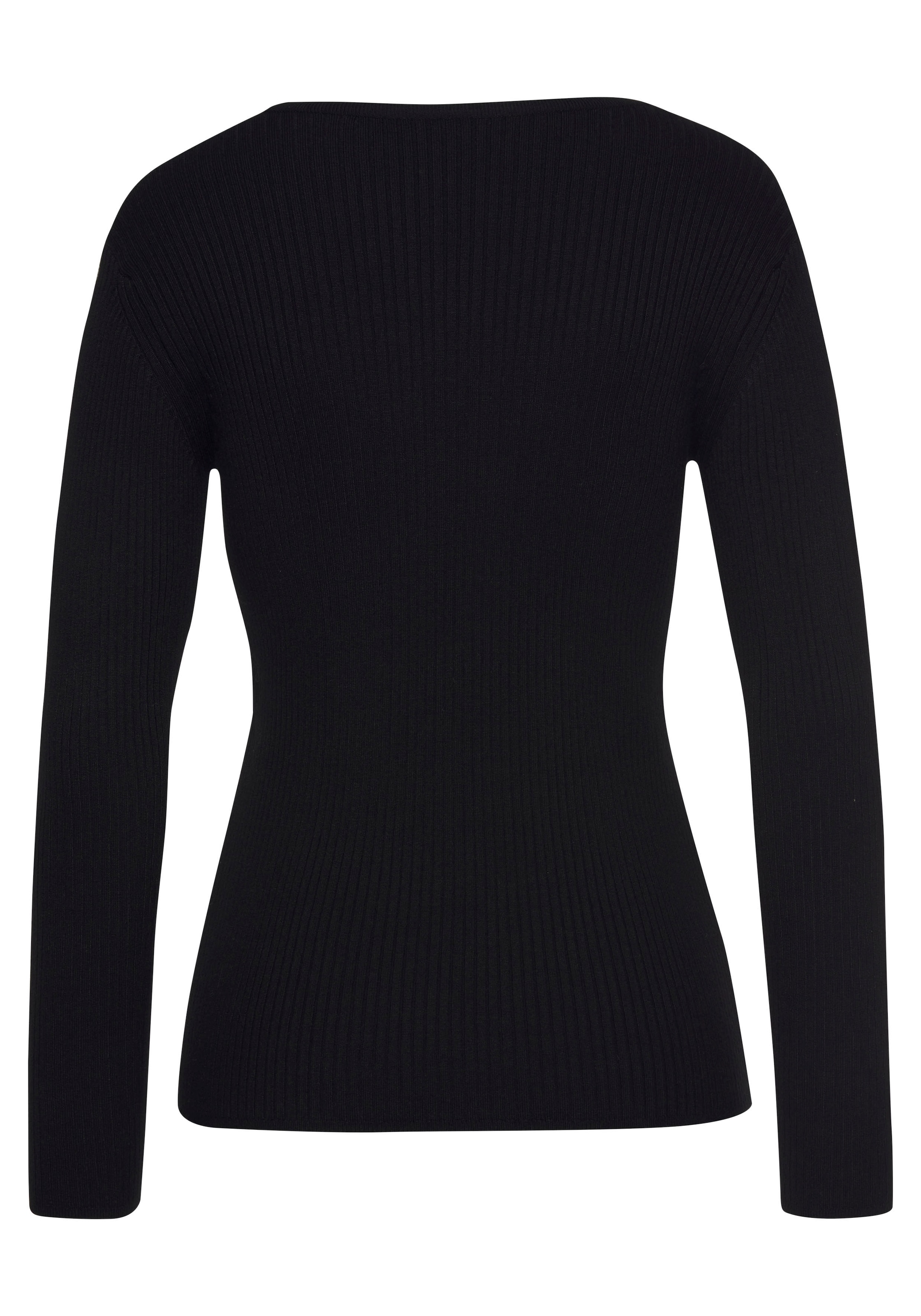 LASCANA Strickjacke mit Reissverschluss, taillierte Kurzstrickjacke
